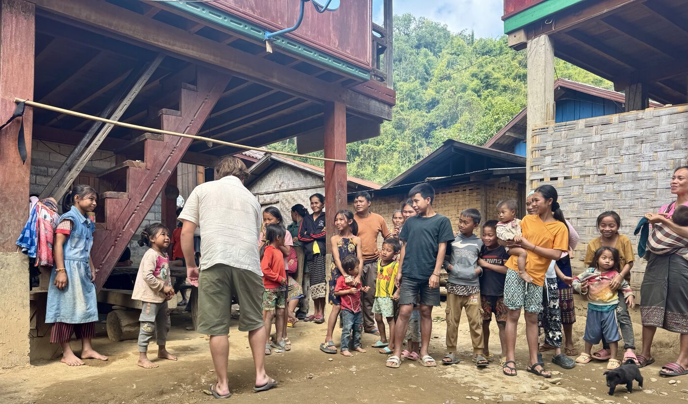 A riverside village in Laos