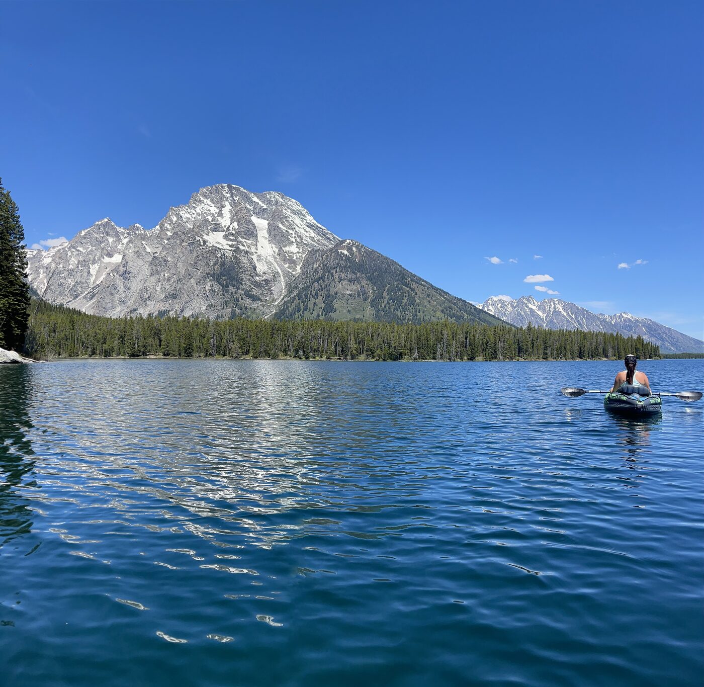 Paddling beneath the Tetons