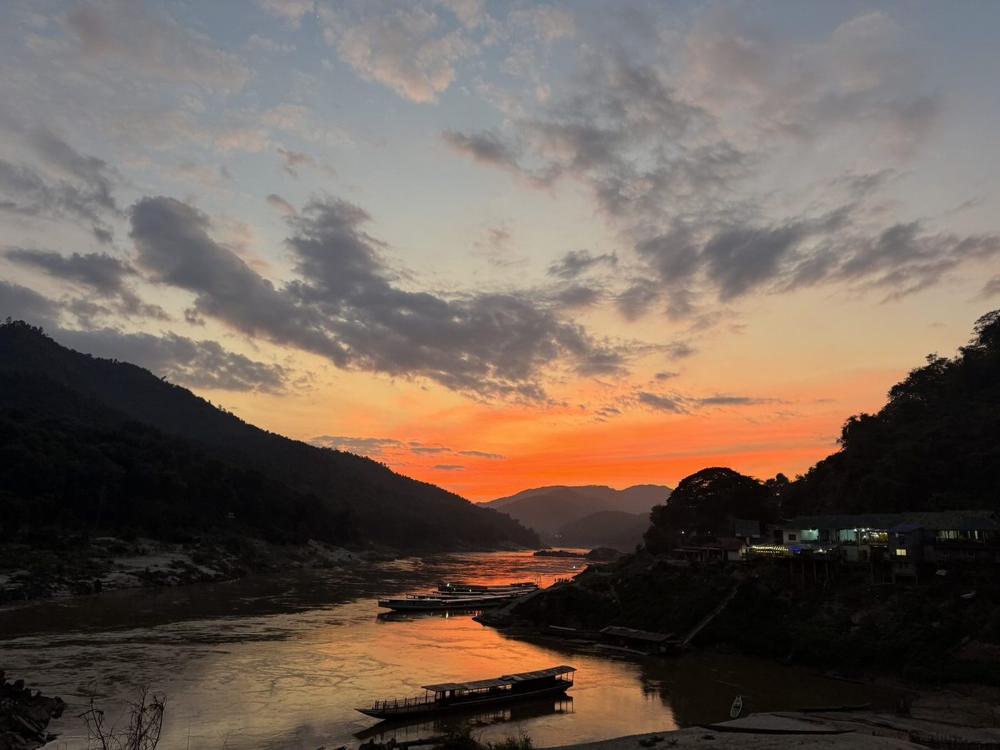 The Mekong at sunset, Laos